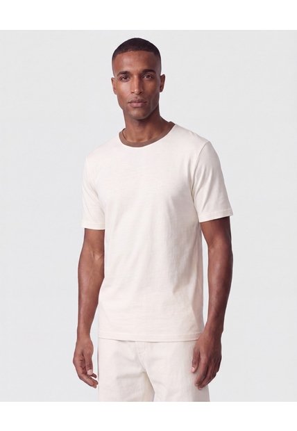 Camiseta Con Cuello En Contraste  Para Hombre Blanco Patprimo