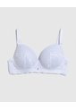 Brasier Media Copa En Encaje   Para Mujer Blanco Patprimo de Patprimo