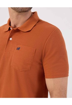 Polo Unicolor Con Bolsillo Para Hombre Naranja Patprimo