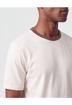 Camiseta Con Cuello En Contraste Para Hombre Blanco Patprimo