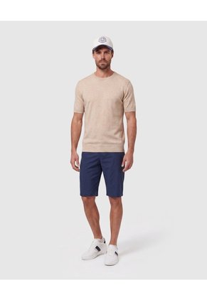 Camiseta Tejida Cuello Redondo Para Hombre Para Hombre Beige Patprimo