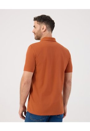 Polo Unicolor Con Bolsillo Para Hombre Naranja Patprimo