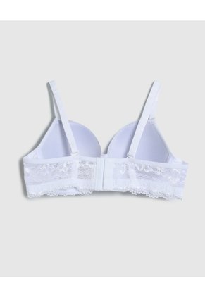 Brasier Media Copa En Encaje   Para Mujer Blanco Patprimo