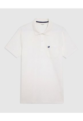 Polo Unicolor Con Bolsillo Para Hombre Blanco Patprimo
