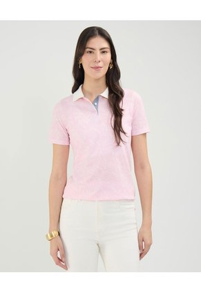 Polo Estampado Botánico Para Mujer Rosa Patprimo