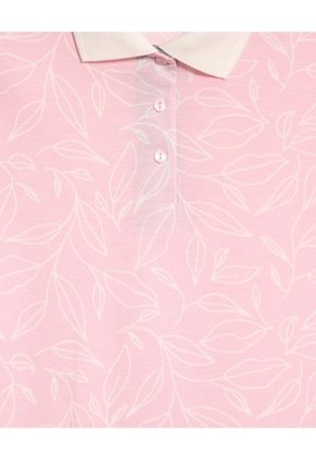 Polo Estampado Botánico Para Mujer Rosa Patprimo