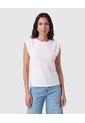 Camiseta Sin Mangas Texturizada Mujer  Para Mujer Blanco Patprimo de Patprimo