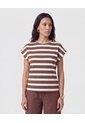 Camiseta Cuello Redondo Manga Corta Mujer  Para Mujer Café Patprimo de Patprimo