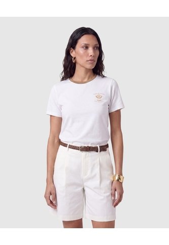 Camiseta Cuello Redondo Manga Corta Mujer  Para Mujer Blanco Patprimo Patprimo