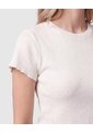 Camiseta Básica En Tejido Acanalado Para Mujer  Para Mujer Blanco Patprimo de Patprimo