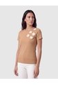Camiseta Con Apliques En Relieve Para Mujer  Para Mujer Café Patprimo de Patprimo
