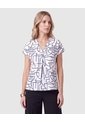 Camiseta Estampada Con Pliegue Para Mujer  Para Mujer Blanco Patprimo de Patprimo