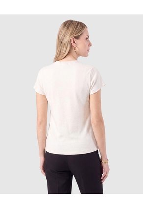 Camiseta Básica En Tejido Acanalado Para Mujer  Para Mujer Blanco Patprimo