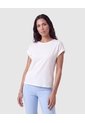 Camiseta Básica Con Manga Dobladillo Para Mujer  Para Mujer Blanco Patprimo de Patprimo