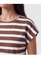 Camiseta Cuello Redondo Manga Corta Mujer  Para Mujer Café Patprimo de Patprimo