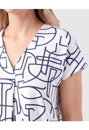 Camiseta Estampada Con Pliegue Para Mujer Para Mujer Blanco Patprimo
