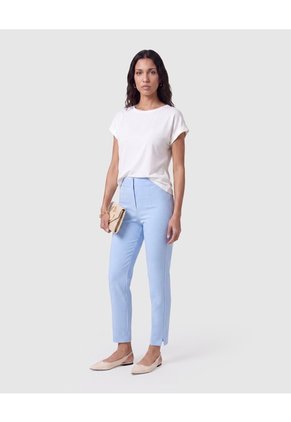 Camiseta Básica Con Manga Dobladillo Para Mujer Para Mujer Blanco Patprimo