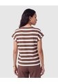 Camiseta Cuello Redondo Manga Corta Mujer  Para Mujer Café Patprimo de Patprimo