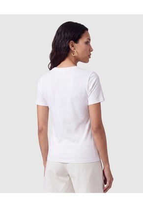 Camiseta Cuello Redondo Manga Corta Mujer  Para Mujer Blanco Patprimo