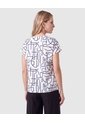 Camiseta Estampada Con Pliegue Para Mujer  Para Mujer Blanco Patprimo de Patprimo