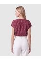 Camiseta Básica Con Mangas Texturizadas Para Mujer  Para Mujer Vino Patprimo de Patprimo
