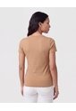 Camiseta Con Apliques En Relieve Para Mujer  Para Mujer Café Patprimo de Patprimo
