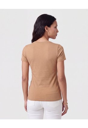 Camiseta Con Apliques En Relieve Para Mujer Para Mujer Café Patprimo