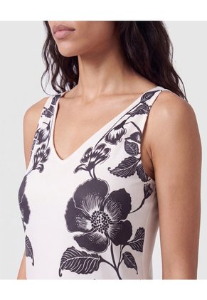 Camiseta Sin Mangas Cuello V Mujer  Para Mujer Blanco Patprimo