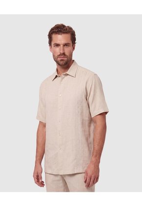 Camisa Guayabera Fresca Para Hombre Para Hombre Beige Patprimo