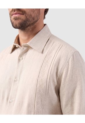Camisa Guayabera Fresca Para Hombre Para Hombre Beige Patprimo