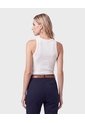 Camiseta Sin Mangas Acanalada Para Mujer  Para Mujer Blanco Patprimo de Patprimo