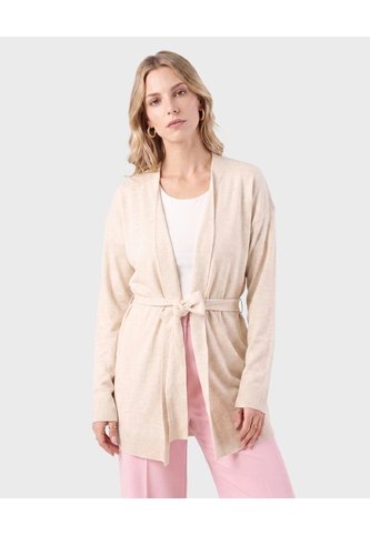Kimono Tejido Con Cierre De Amarre  Para Mujer Beige Patprimo Patprimo