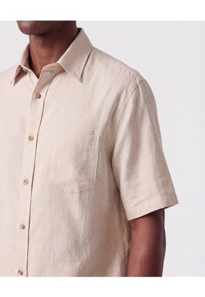 Camisa Guayabera De Manga Corta Hombre  Para Hombre Beige Patprimo