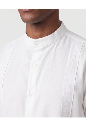 Camisa Manga Corta Unicolor Para Hombre Para Hombre Blanco Patprimo