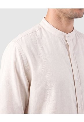 Guayabera Manga Corta Cuello Mao Hombre  Para Hombre Beige Patprimo