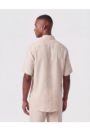 Camisa Guayabera De Manga Corta Hombre  Para Hombre Beige Patprimo