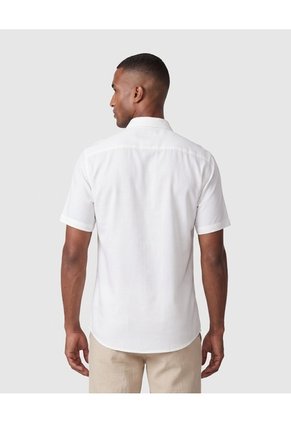 Camisa Manga Corta Unicolor Para Hombre Para Hombre Blanco Patprimo