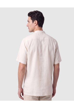 Guayabera Manga Corta Cuello Mao Hombre  Para Hombre Beige Patprimo