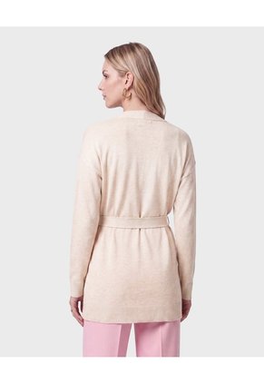 Kimono Tejido Con Cierre De Amarre Para Mujer Beige Patprimo