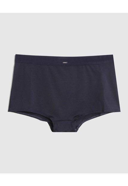 Boxer Tiro Alto En Microfibra Unicolor   Para Mujer Azul Patprimo