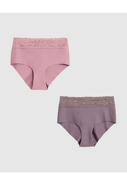 Pack X2 Panty Mujer Con Detalle De Encaje  Para Mujer Surtido Patprimo