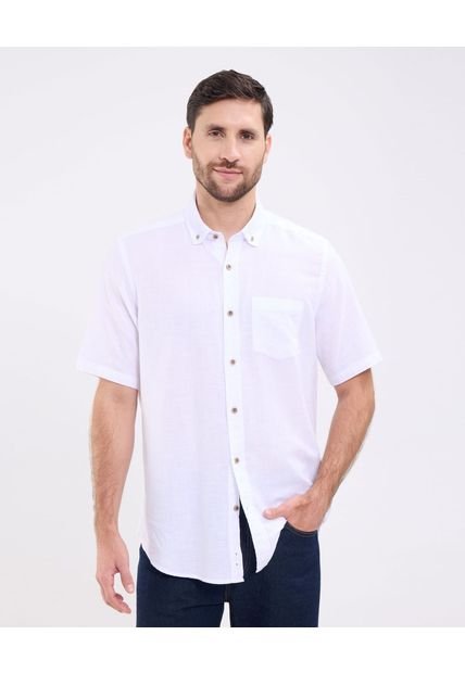 Camisa Para Hombre Manga Corta Con Bolsillo Cuello Button D Color Blanco Marca Patprimo #44013137