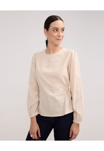 Blusa Para Mujer Manga Larga Color Beige Marca Patprimo #30123320 Patprimo