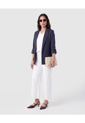 Blazer Casual Manga Larga Mujer  Para Mujer Azul Patprimo