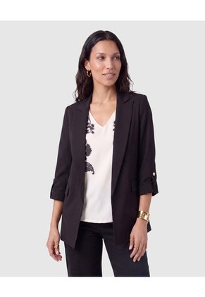 Blazer Casual Manga Larga Mujer Para Mujer Negro Patprimo