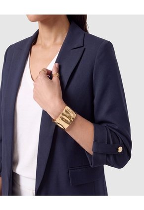 Blazer Casual Manga Larga Mujer  Para Mujer Azul Patprimo