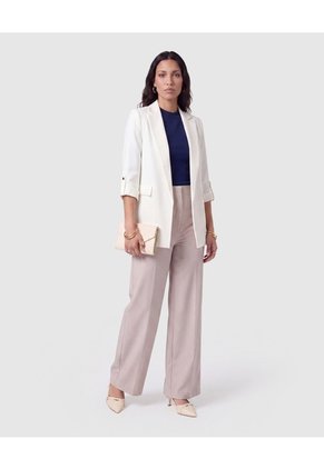 Blazer Casual Manga Larga Mujer Para Mujer Blanco Patprimo