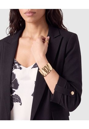 Blazer Casual Manga Larga Mujer Para Mujer Negro Patprimo