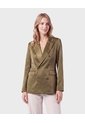 Blazer Cruzado Con Solapa Clásica  Para Mujer Verde Patprimo de Patprimo
