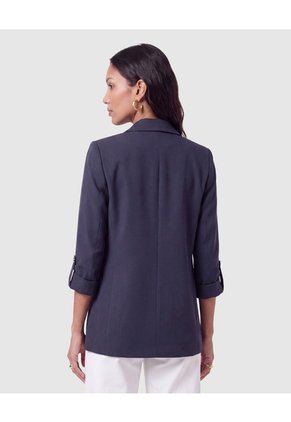 Blazer Casual Manga Larga Mujer  Para Mujer Azul Patprimo